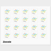 Triathlon logo vierkante sticker (Vel)