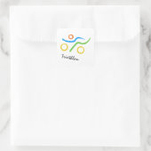 Triathlon logo vierkante sticker (Tas)