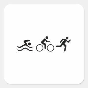 TRIATHLON LOGO VIERKANTE STICKER