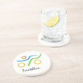 Triathlon logo zandsteen onderzetter (Zijkant)