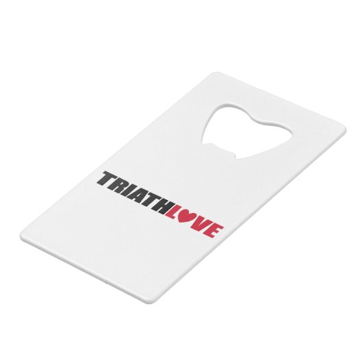Triathlon Love for zwemmers, Cyclers and Runners Creditkaart Flessenopener (Voorkant Gekanteld)