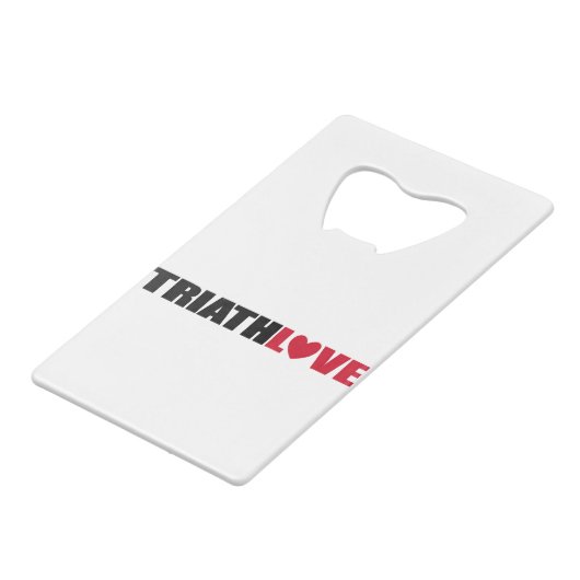 Triathlon Love for zwemmers, Cyclers and Runners Creditkaart Flessenopener (Achterkant Gekanteld)