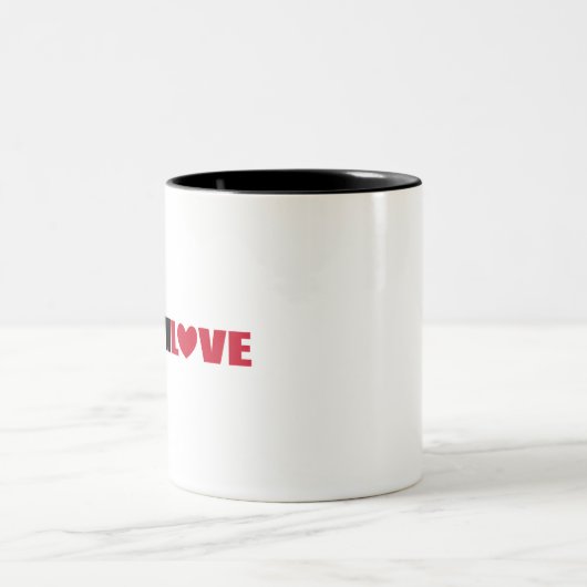 Triathlon Love for zwemmers, Cyclers and Runners Tweekleurige Koffiemok (Center)