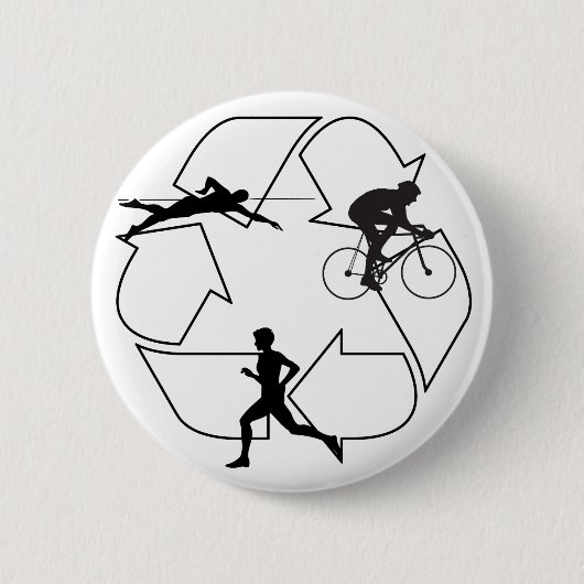 Triathlon-Man Ronde Button 5,7 Cm (Voorkant)