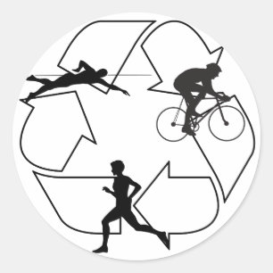 Triathlon-Man Ronde Sticker