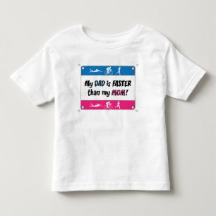 Triathlon Mijn vader is sneller dan mijn moeder Kinder Shirts
