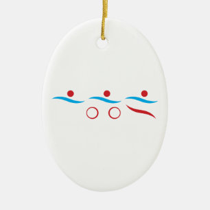 Triathlon modern, cool logo keramisch ornament