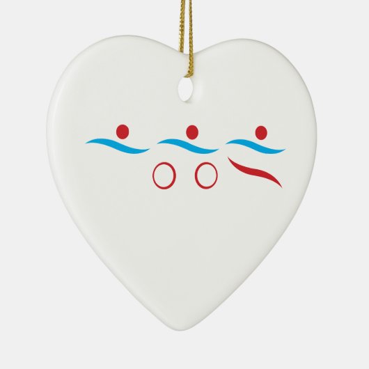 Triathlon modern, cool logo keramisch ornament (Rechts)