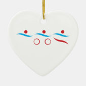 Triathlon modern, cool logo keramisch ornament (Voorkant)