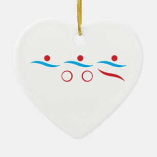 Triathlon modern, cool logo keramisch ornament