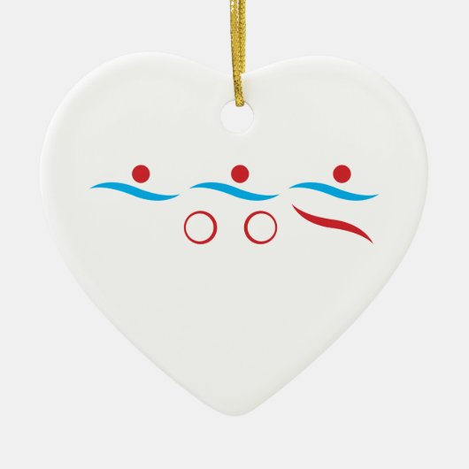 Triathlon modern, cool logo keramisch ornament (Voorkant)