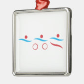 Triathlon modern, cool logo-metaalornament metalen ornament (Links)