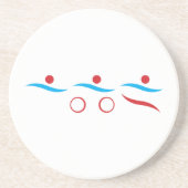 Triathlon modern cool logo zandsteen onderzetter (Voorkant)