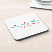 Triathlon moderne coole logo-drankenachtbaan bier onderzetter (Linkerzijde)