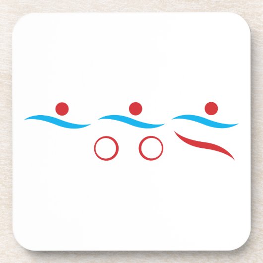 Triathlon moderne coole logo-drankenachtbaan bier onderzetter (Voorkant)
