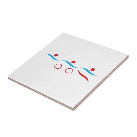 Triathlon moderne coole logo keramische tegel tegeltje (Zijkant)