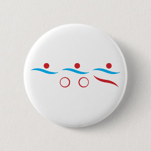Triathlon moderne coole logo ronde button 5,7 cm