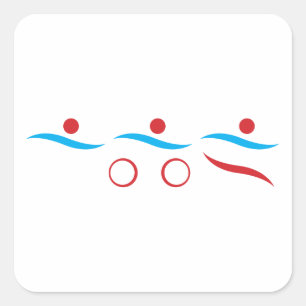 Triathlon moderne coole logo-vierkant sticker