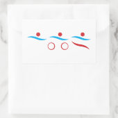 Triathlon moderne, koele, rechthoekige logo sticke sticker (Tas)