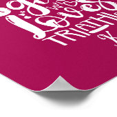 Triathlon Motivatie Cool Rood En Wit Lettertype Poster (Hoek)