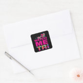 Triathlon Motivation Black en Magenta Typografie Vierkante Sticker (Envelop)
