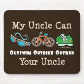 Triathlon Mousepad Oom Outzwemm Outbike Muismat (Voorkant)