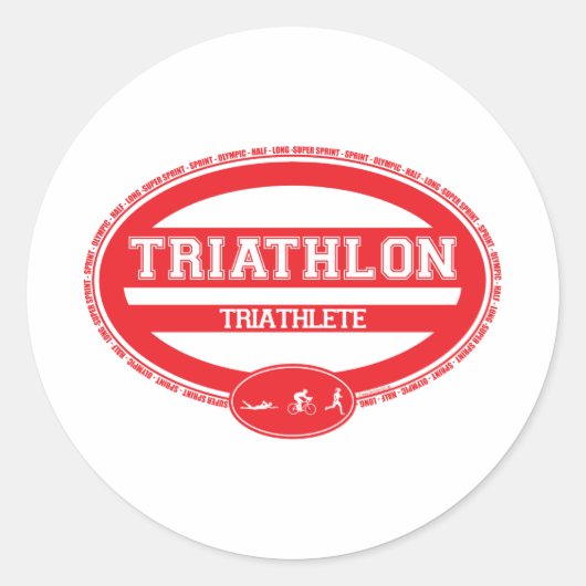 Triathlon Oval Ronde Sticker (Voorkant)