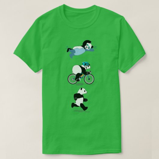 Triathlon Panda Blue Classic TShirt (Design voorkant)