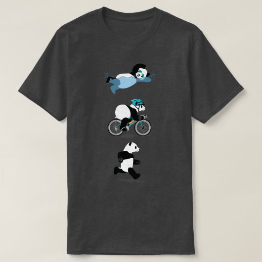 Triathlon Panda Sinaasappel T-shirt (Design voorkant)