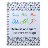 Triathlon patroon zwemmen fiets run sport offerte notitieboek (Voorkant)