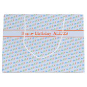 Triathlon-patroonaangepaste tekstnaam groot cadeauzakje (Voorkant)