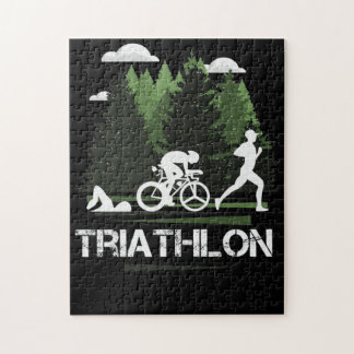Triathlon, prachtige natuur legpuzzel