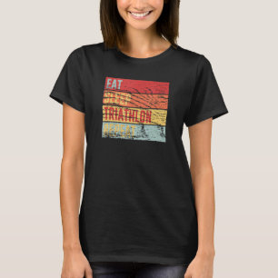 Triathlon-racerretro voor een triatlet t-shirt