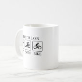Triathlon rijden, zwemmen en fietsen koffiemok (Voorkant links)