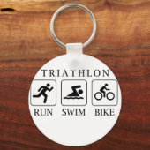 Triathlon rijden, zwemmen en fietsen sleutelhanger (Voorkant)
