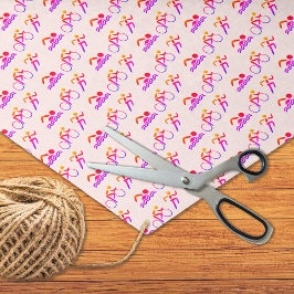 Triathlon roze patroonsport tissuepapier