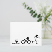Triathlon Stick Figures Briefkaart (Staand voorkant)