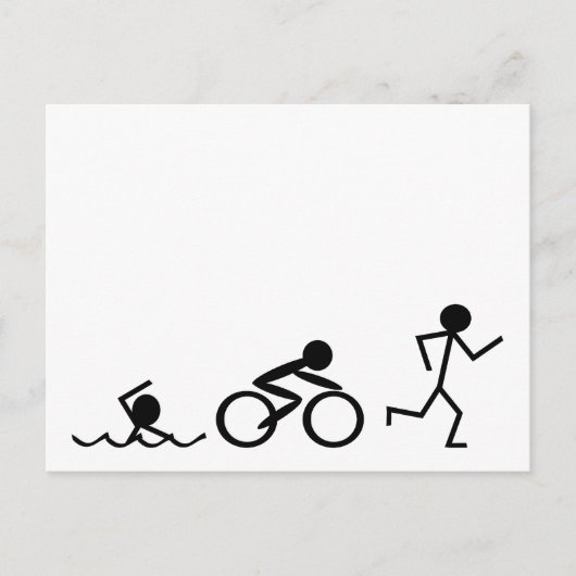 Triathlon Stick Figures Briefkaart (Voorkant)