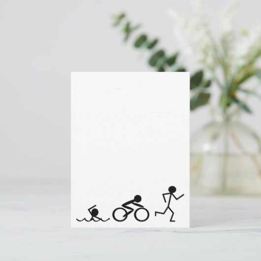 Triathlon Stick Figures Briefkaart (Staand voorkant)