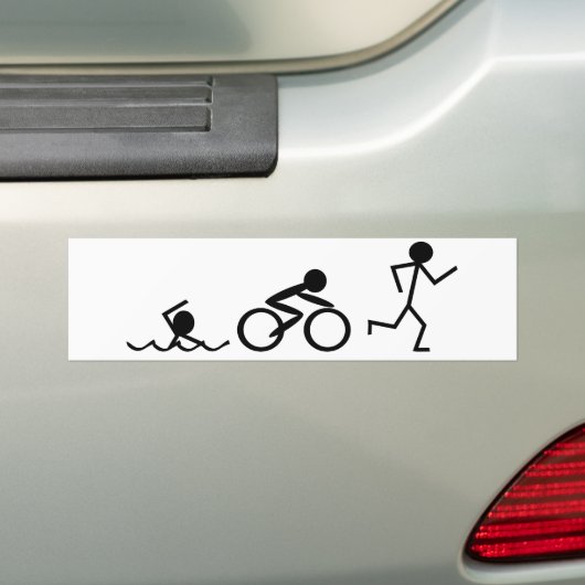 Triathlon Stick Figures Bumpersticker (Op auto)