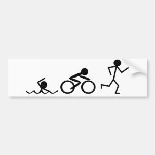 Triathlon Stick Figures Bumpersticker