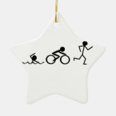 Triathlon Stick Figures Keramisch Ornament (Voorkant)