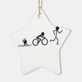 Triathlon Stick Figures Keramisch Ornament (Links)