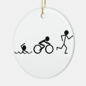 Triathlon Stick Figures Keramisch Ornament (Links)