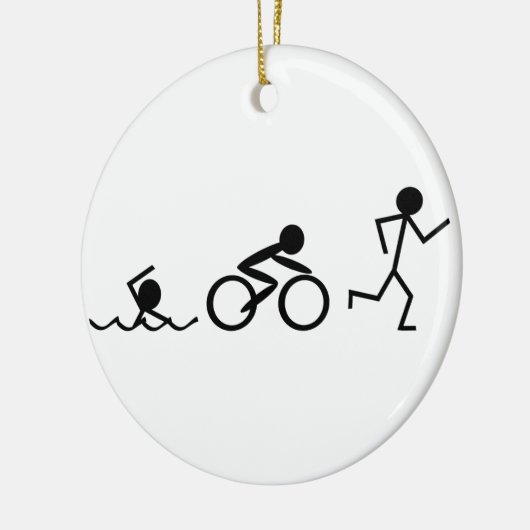 Triathlon Stick Figures Keramisch Ornament (Links)