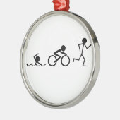 Triathlon Stick Figures Metalen Ornament (Links)