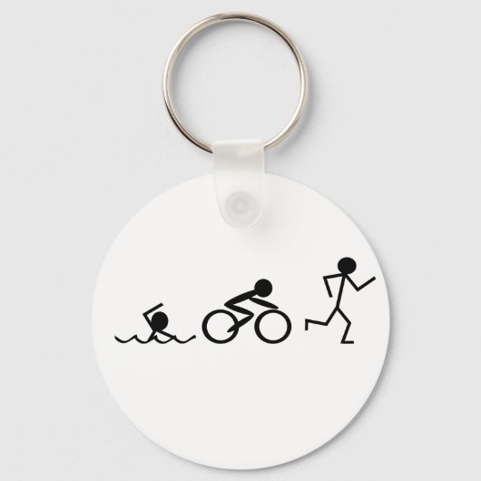 Triathlon Stick Figures Sleutelhanger (Voorkant)