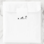 Triathlon Stick Figures Vierkante Sticker (Tas)