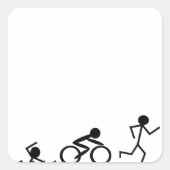Triathlon Stick Figures Vierkante Sticker (Voorkant)