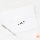 Triathlon Stick Figures Vierkante Sticker (Envelop)